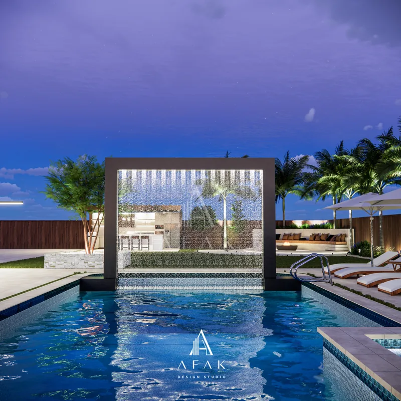 Backyard Pool and Landscape — architectural visualization