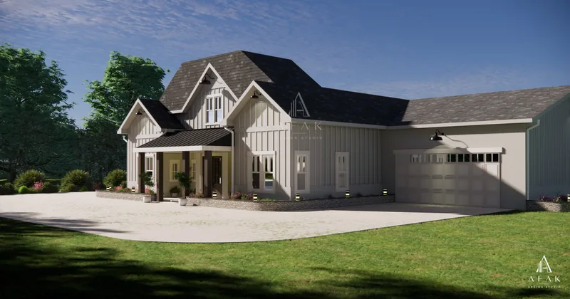 Barndominium style Residence in New York, U.S — architectural visualization