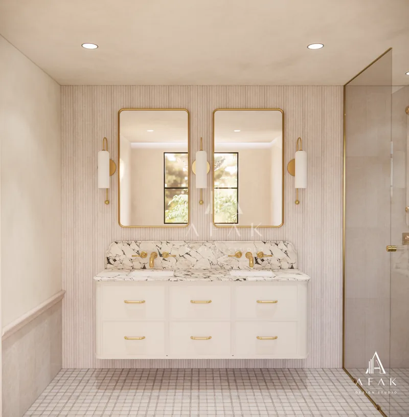 Blush and Brass Bathroom — view 3