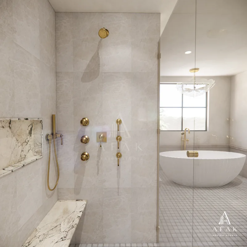 Blush and Brass Bathroom — view 4