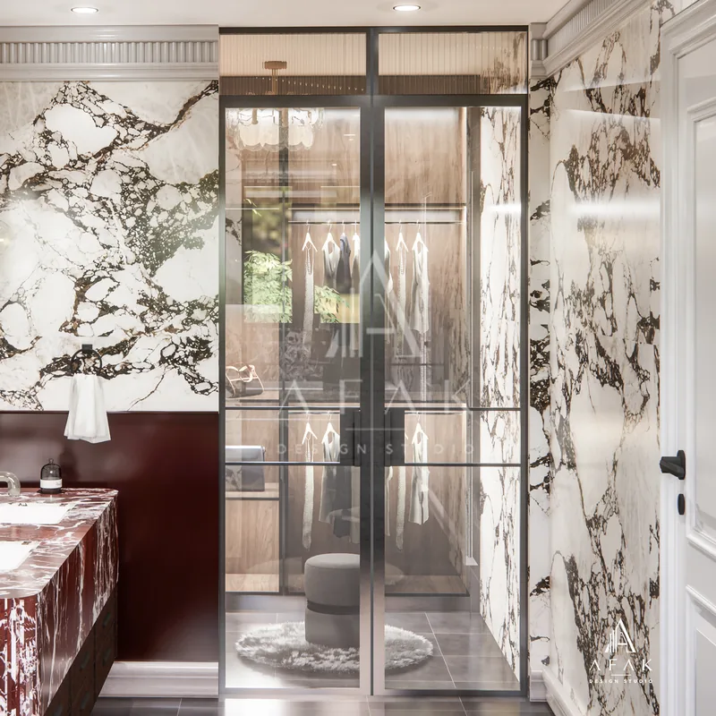 Burgundy Marble Bathroom — view 6