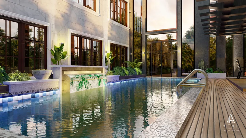 Courtyard Pool Design — architectural visualization